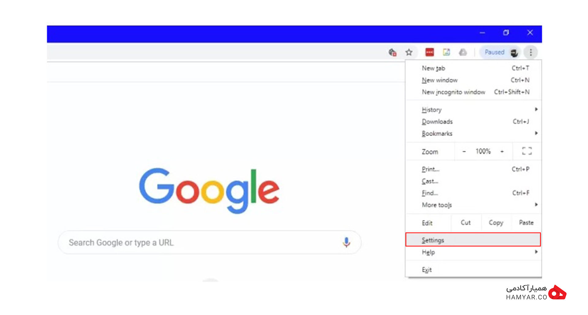 تنظیمات مرورگر
